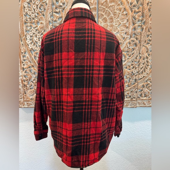 Love Notes Red/Black Plaid Shirt Jacket- size S (oversized S) - Picture 2 of 11